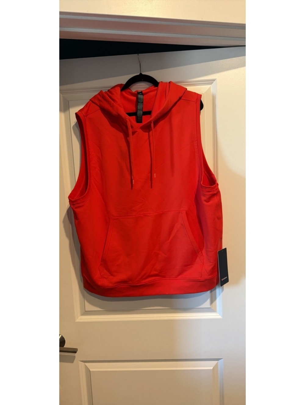Lululemon Warm-Up Sleeveless Gym Hoodie Men’s XL Red Oversized Fit